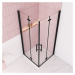 H K Sprchový kout MELODY BLACK R100, 100x100 cm se zalamovacími dveřmi včetně sprchové vaničky z