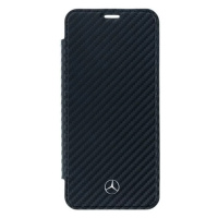 Pouzdro Mercedes - Samsung Galaxy S9 G960 Booklet Case Dynamic Line Carbon - Black (MEFLBKS9CFBK