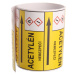 Páska na značení potrubí Signus M25 - ACETYLÉN Samolepka 80 x 62 mm, délka 1,5 m, Kód: 25776