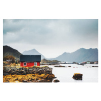 Fotografie Small Red fisherman's house, Norway, Natalia Ivanova, 40 × 26.7 cm