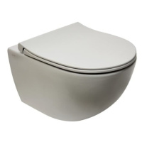 WC závěsné VitrA Sento SmoothFlush šedé včetně sedátka, zadní odpad 7848-076-0101