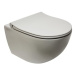 WC závěsné VitrA Sento SmoothFlush šedé včetně sedátka, zadní odpad 7848-076-0101