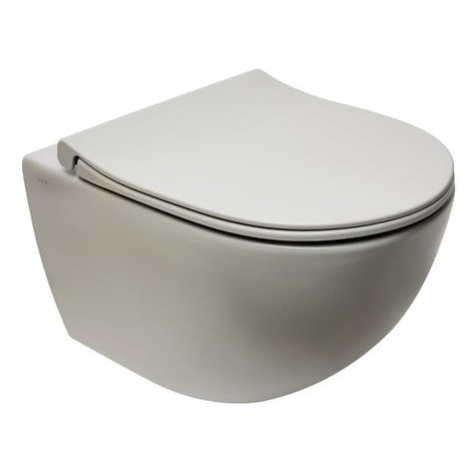 WC závěsné VitrA Sento SmoothFlush šedé včetně sedátka, zadní odpad 7848-076-0101