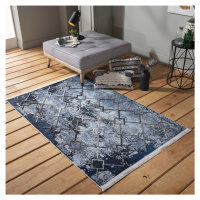 Fenomenální modrý vzorovaný koberec ve skandinávském stylu Šířka: 120 cm | Délka: 180 cm