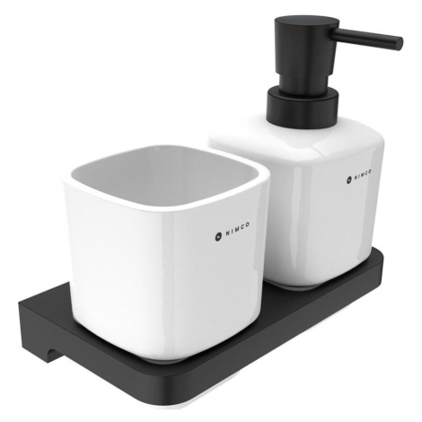 NIMCO MAC 2905831K-T-90-Nástěnný dávkovač mýdla a stojan na kartáčky MAYA 320 ml MAC 2905831K-T-