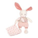 Doudou et Compagnie Paris Doudou Ecru králiček s růžovou dečkou z BIO bavlny 22 cm