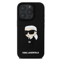 Karl Lagerfeld 3D Rubber Ikonik Zadní Kryt pro iPhone 16 Pro Max Black