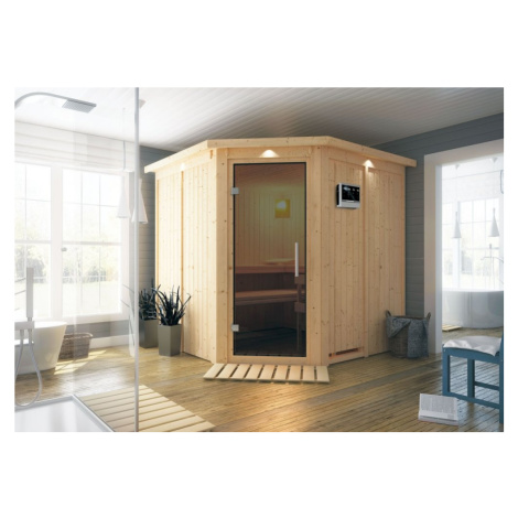 Interiérová finská sauna 196 x 196 cm Dekorhome Lanitplast