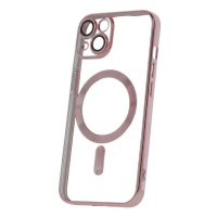 Silikonové TPU pouzdro Mag Color Chrome pro Apple iPhone 14, růžovo zlatá