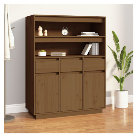 vidaXL Skříň highboard medově hnědá 89x40x116,5 cm masivní borovice