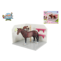 MIKRO TRADING - Kids Globe Horses box pro koně dřevěný 18x12x15cm 1:24 v krabičce