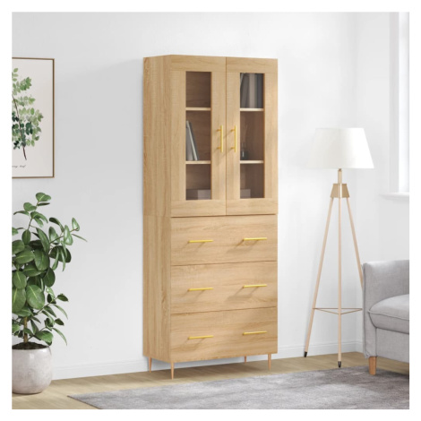 vidaXL Skříň highboard dub sonoma 69,5 x 34 x 180 cm kompozitní dřevo