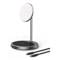 ChoeTech MFM 2in1 Holder Magnetic Wireless Charger For iPhone 12/13/14 Series grey