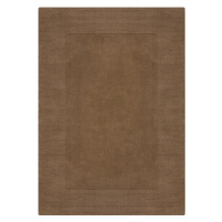 Flair Rugs koberce Kusový ručně tkaný koberec Tuscany Textured Wool Border Brown - 200x290 cm