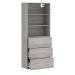 vidaXL Skříň highboard šedá sonoma 69,5 x 34 x 180 cm kompozitní dřevo