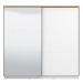 Skříň s posuvnými dveřmi a zrcadlem lotta - bílá/dub artisan