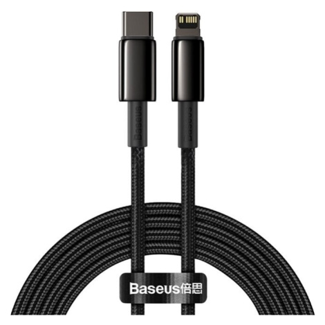BASEUS kabel Tungsten Gold, USB-C - Lightning, M/M, rychlonabíjecí, datový, 20W, 2m, černá - CAT