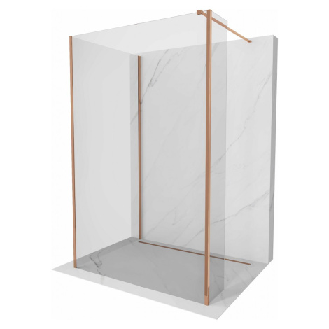 MEXEN/S Kioto Sprchová zástěna WALK-IN 120 x 105 x 30 cm, transparent, růžové zlato 800-120-105-