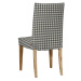 Dekoria Potah na židli IKEA  Henriksdal, krátký, šedo - bílá střední kostka, židle Henriksdal, Q
