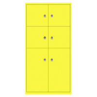 BISLEY LateralFile™ Lodge, se 6 uzamykatelnými boxy, výška 4 x 375 mm, 2 x 755 mm, zinková žlutá