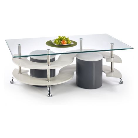 HALMAR Konferenční stolek s taburety Linah bílý/šedý