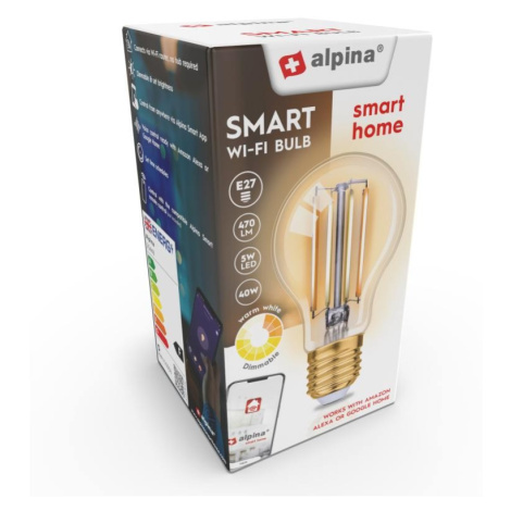 ALPINA Chytrá žárovka LED WIFI bílá stmívatelná E27 470LMED-225448