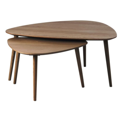 Dvojitý trojúhelníkový konferenční stolek Adda (48592930) – tmavý dub