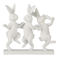 LENE BJERRE Semina Tři tančící králíčci bílí, 15 x 15 cm