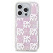 DKNY Liquid Glitter Checkered Pattern kryt iPhone 15 Pro růžový