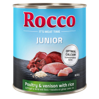 Rocco Junior 12 x 800 g - výhodné balení - drůbeží se zvěřinou a rýží