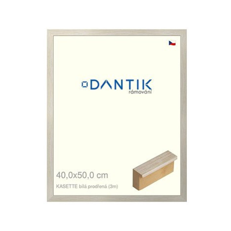 DANTIK rámeček 40 × 50, KASSETTE bílý prodřený plexi čiré