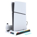 iPega P5S006 Multifunkční Nabíjecí RGB Stojan s Chlazením pro PS5 Slim bílý