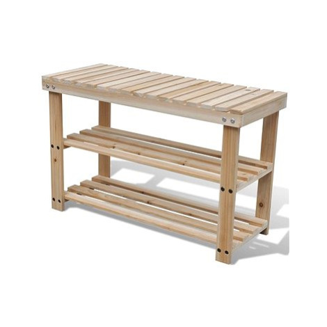 Botník s lavičkou 2-v-1 s lavičkou masivní jedlové dřevo SHUMEE