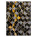 Dywany Łuszczów Kusový koberec Gloss 400B 86 3D geometric black/gold - 180x270 cm