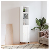 vidaXL Skříň highboard bílá s vysokým leskem 34,5x34x180 cm kompozit