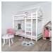 Bílá dřevěná patrová dětská postel Benlemi Twiny, 120 x 200 cm