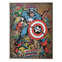 Obraz na plátně Captain America - Retro, 2 - 80×60 cm