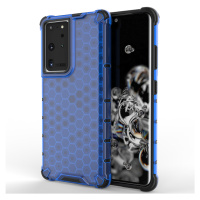 Honeycomb pancéřové pouzdro se silikonovým rámem pro Samsung Galaxy S22 ULTRA 5G Blue