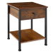 TecTake Noční stolek Bradford 40 × 40 × 55,5 cm - Industrial tmavé dřevo