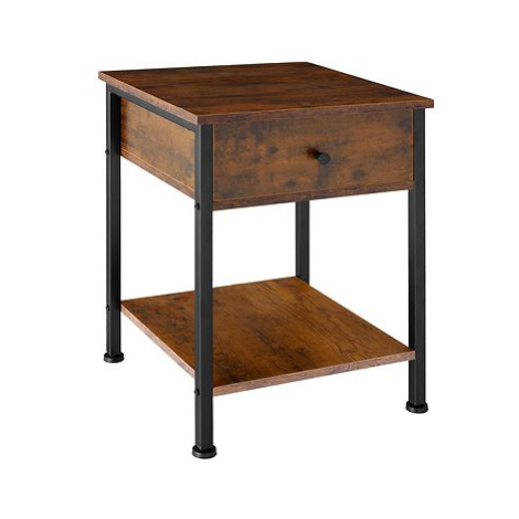 TecTake Noční stolek Bradford 40 × 40 × 55,5 cm - Industrial tmavé dřevo