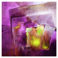 Ilustrace another moment on another day - yellow and purple, Annette Schmucker, 40 × 40 cm