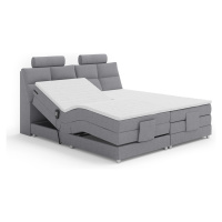 Elektrická polohovací postel, boxspring, šedá, 160x200, POLERMA NEW