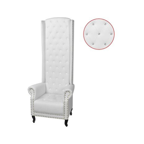 SHUMEE relaxační křeslo se stoličkou, samet, krémově bílé, 327741