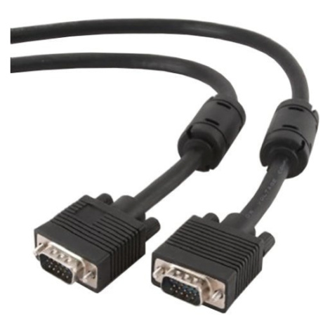 Gembird CABLEXPERT kabel propojovací k monitoru 15M/15M VGA 5m stíněný extra, ferrit, černá - CC