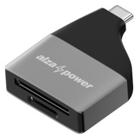 AlzaPower USB-C 3.0 Metal Memory Card Reader stříbrná