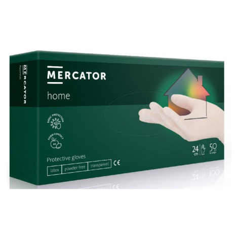 Rukavice Latexové Mercator Medical home, 50 ks, bílá, nepudrované Rozměr: XL