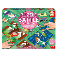 Puzzle Battle pohádky Stories Junior Educa 16 druhů puzzle 144 dílků a 16 karet s obrázky od 4 l