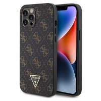 Guess PU Leather 4G Triangle Metal Logo kryt iPhone 12 Pro Max černý