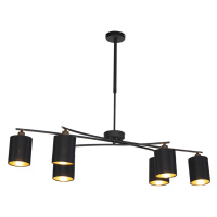 Moderní závěsná lampa černá nastavitelná 6-světel - Lofty