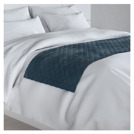 Dekoria Hotelový přehoz na postel- běhoun Velvet, staroněmecká modrá, 200 x 60 cm, Velvet, 704-1